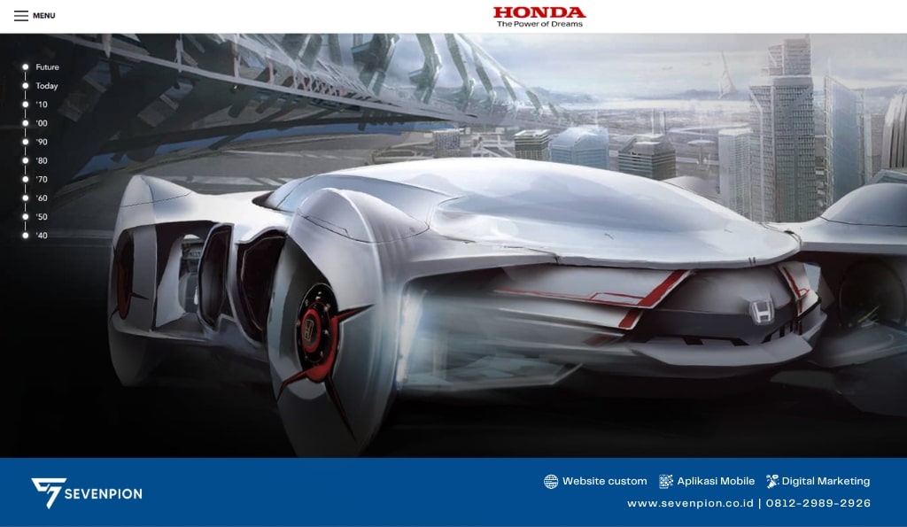Desain futuristik mobil Honda dari website company profilenya